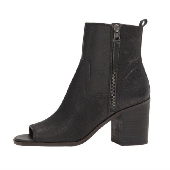 NEW Lucky Brand Kamren Ankle Leather Heels Open Toe shoes boots sandals - Picture 1 of 16
